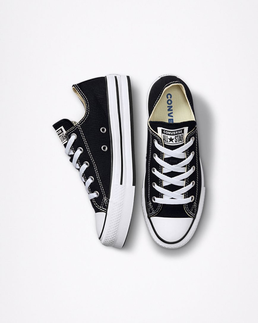 Pantofi Platforma Fete Converse Chuck Taylor All Star Lift Low Top Negrii Albi Negrii | RO 13WFGV802